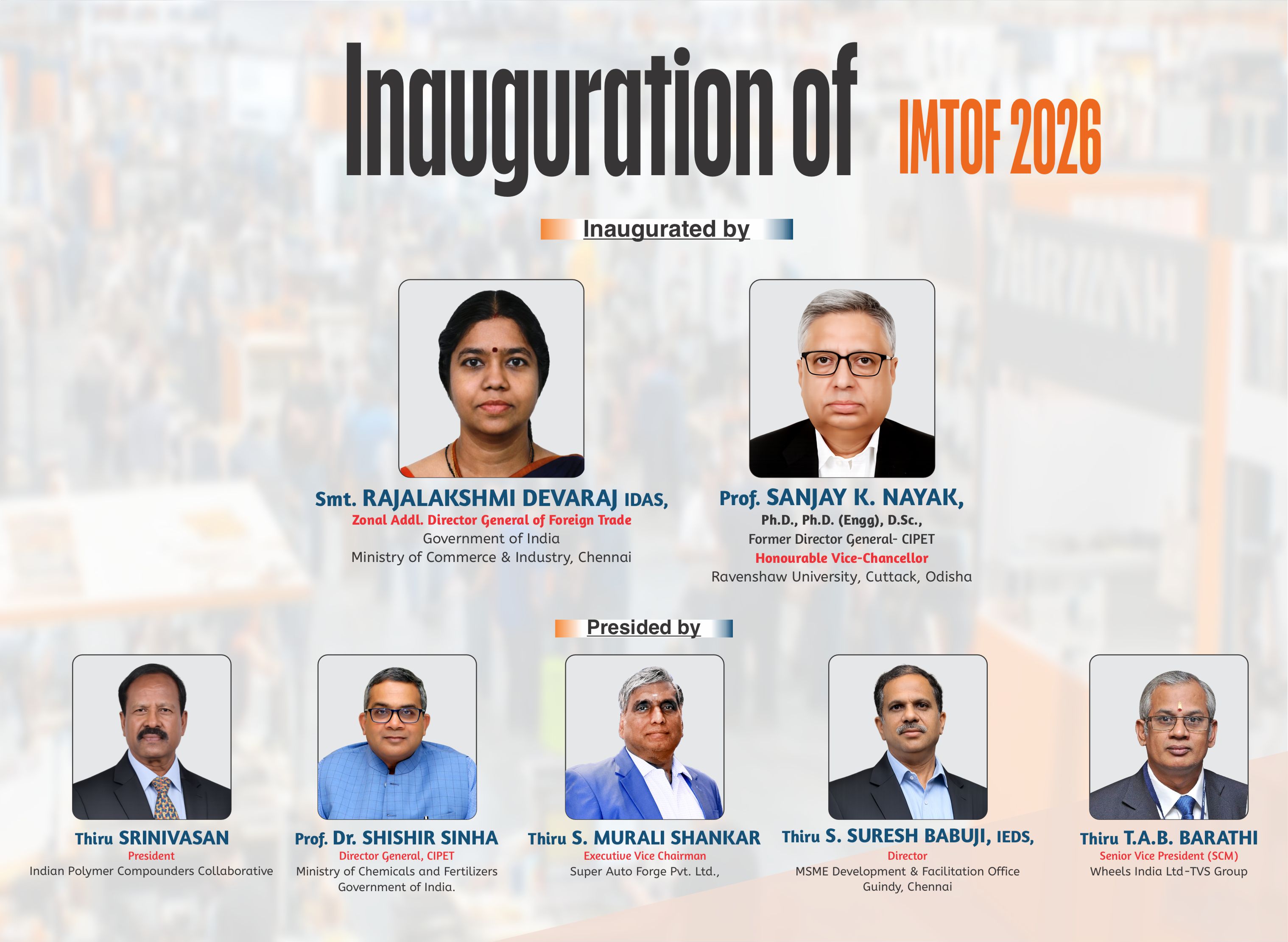 Dignitaries of the IMTOF 2026 inauguration ceremony